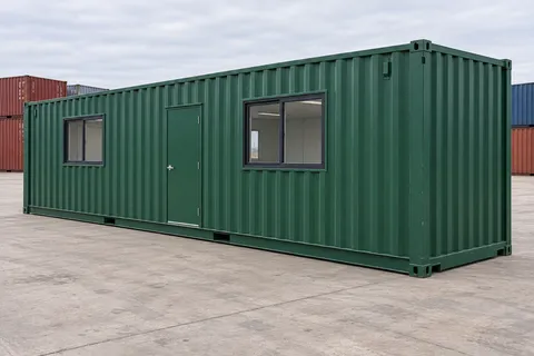 Container 40 pieds Bureau · Neuf · premier voyage · Vert. Visuel pour cette configuration. Le fournisseur confirmera l’exemplaire, son état réel et ses équipements.