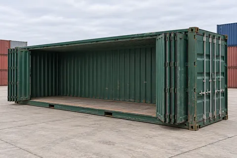 Container 40 pieds Ouverture latérale · Occasion · bon état · Vert. Visuel pour cette configuration. Le fournisseur confirmera l’exemplaire, son état réel et ses équipements.