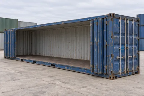 Container 40 pieds Ouverture latérale · Occasion · dernier voyage · Bleu. Visuel pour cette configuration. Le fournisseur confirmera l’exemplaire, son état réel et ses équipements.