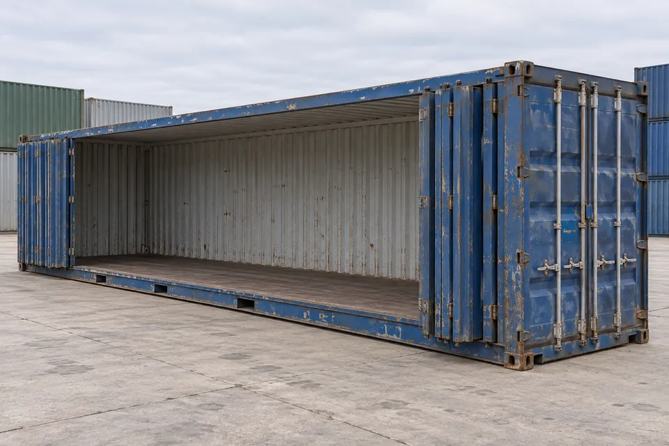 Container 40 voet Zijopening · Gebruikt · laatste reis · Blauw. Afbeelding van deze configuratie. De leverancier bevestigt het exemplaar, de werkelijke staat en de uitrusting.