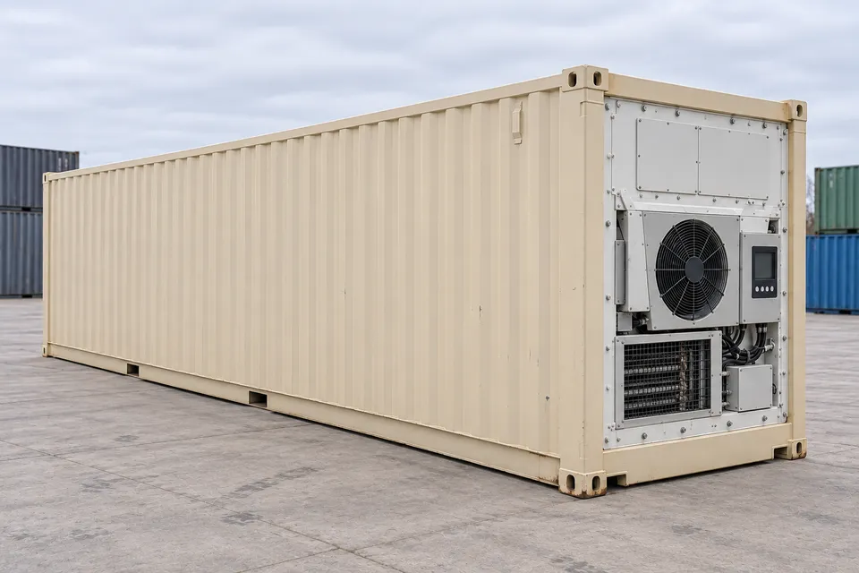 Container 40 Fuß Kühlcontainer · Gebraucht · sehr guter Zustand · Beige. Bild dieser Konfiguration. Der Anbieter bestätigt das konkrete Exemplar, seinen tatsächlichen Zustand und seine Ausstattung.
