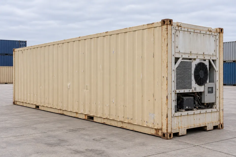 Container 40 voet Koelcontainer · Gebruikt · goede staat · Beige. Afbeelding van deze configuratie. De leverancier bevestigt het exemplaar, de werkelijke staat en de uitrusting.