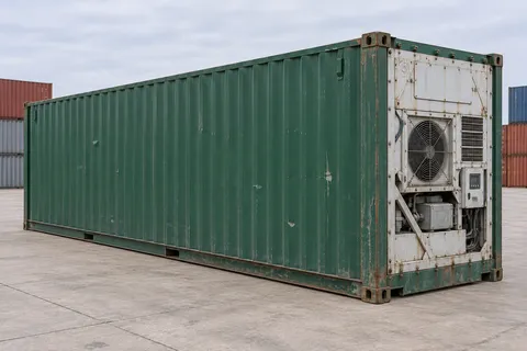 Container 40 pieds Frigorifique · Occasion · bon état · Vert. Visuel pour cette configuration. Le fournisseur confirmera l’exemplaire, son état réel et ses équipements.
