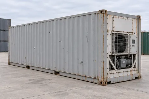 Container 40 pieds Frigorifique · Occasion · bon état · Gris. Visuel pour cette configuration. Le fournisseur confirmera l’exemplaire, son état réel et ses équipements.