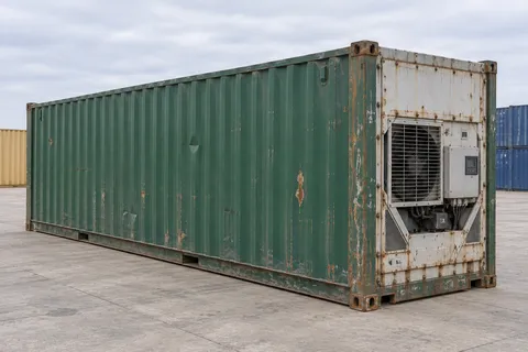 Container 40 pieds Frigorifique · Occasion · dernier voyage · Vert. Visuel pour cette configuration. Le fournisseur confirmera l’exemplaire, son état réel et ses équipements.
