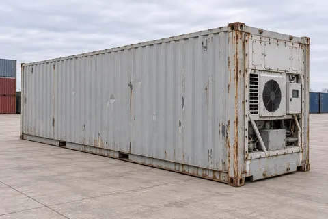 Container 40 pieds Frigorifique · Occasion · dernier voyage · Gris. Visuel pour cette configuration. Le fournisseur confirmera l’exemplaire, son état réel et ses équipements.
