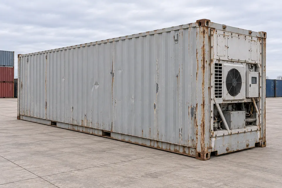 Container 40 piedi Refrigerato · Usato · ultimo viaggio · Grigio. Immagine per questa configurazione. Il fornitore confermerà l’unità, le condizioni reali e le dotazioni.