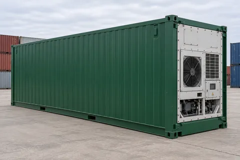 Container 40 pieds Frigorifique · Neuf · premier voyage · Vert. Visuel pour cette configuration. Le fournisseur confirmera l’exemplaire, son état réel et ses équipements.