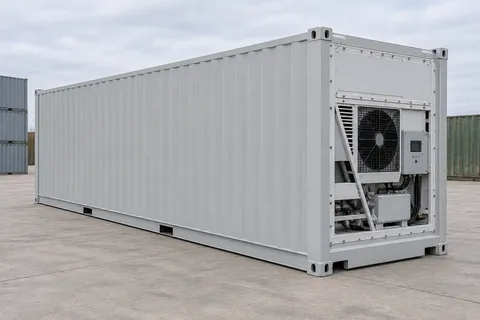 Container 40 pieds Frigorifique · Neuf · premier voyage · Gris. Visuel pour cette configuration. Le fournisseur confirmera l’exemplaire, son état réel et ses équipements.