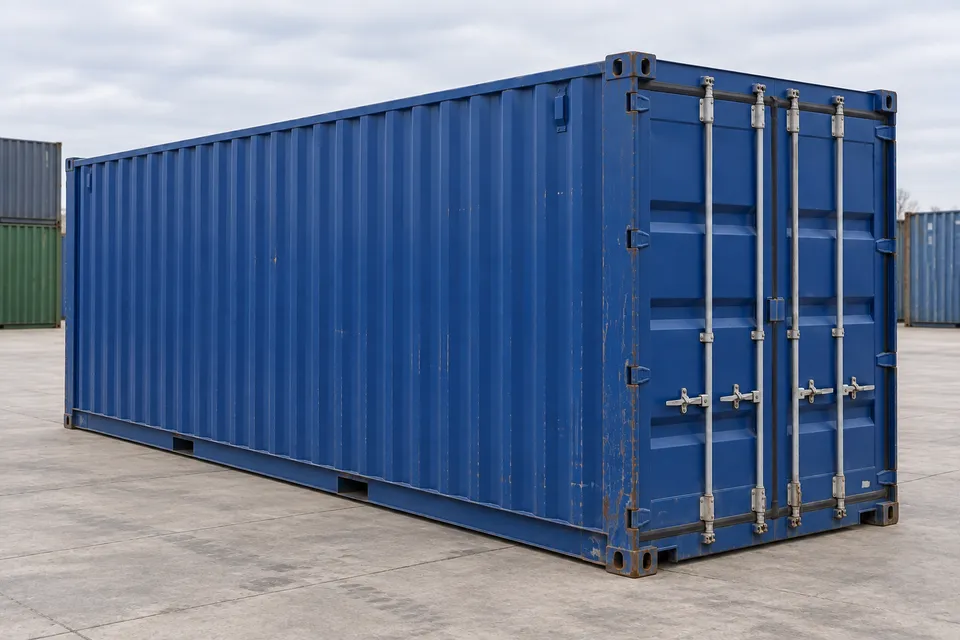 Container 40 voet Standaard · Gebruikt · zeer goede staat · Blauw. Afbeelding van deze configuratie. De leverancier bevestigt het exemplaar, de werkelijke staat en de uitrusting.