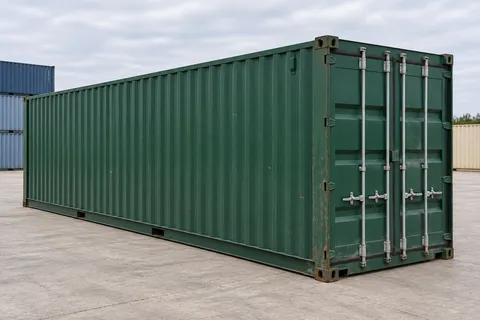Container 40 pieds Standard · Occasion · très bon état · Vert. Visuel pour cette configuration. Le fournisseur confirmera l’exemplaire, son état réel et ses équipements.