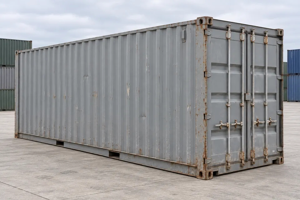 Container 40 pieds Standard · Occasion · bon état · Gris. Visuel pour cette configuration. Le fournisseur confirmera l’exemplaire, son état réel et ses équipements.