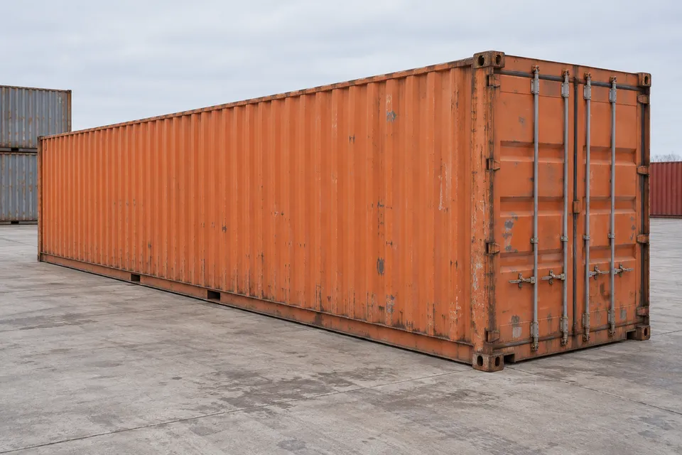 Container 40 voet Standaard · Gebruikt · goede staat · Oranje. Afbeelding van deze configuratie. De leverancier bevestigt het exemplaar, de werkelijke staat en de uitrusting.