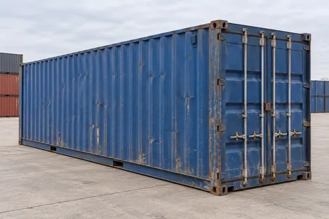 Container 40 pieds Standard · Occasion · dernier voyage · Bleu. Visuel pour cette configuration. Le fournisseur confirmera l’exemplaire, son état réel et ses équipements.