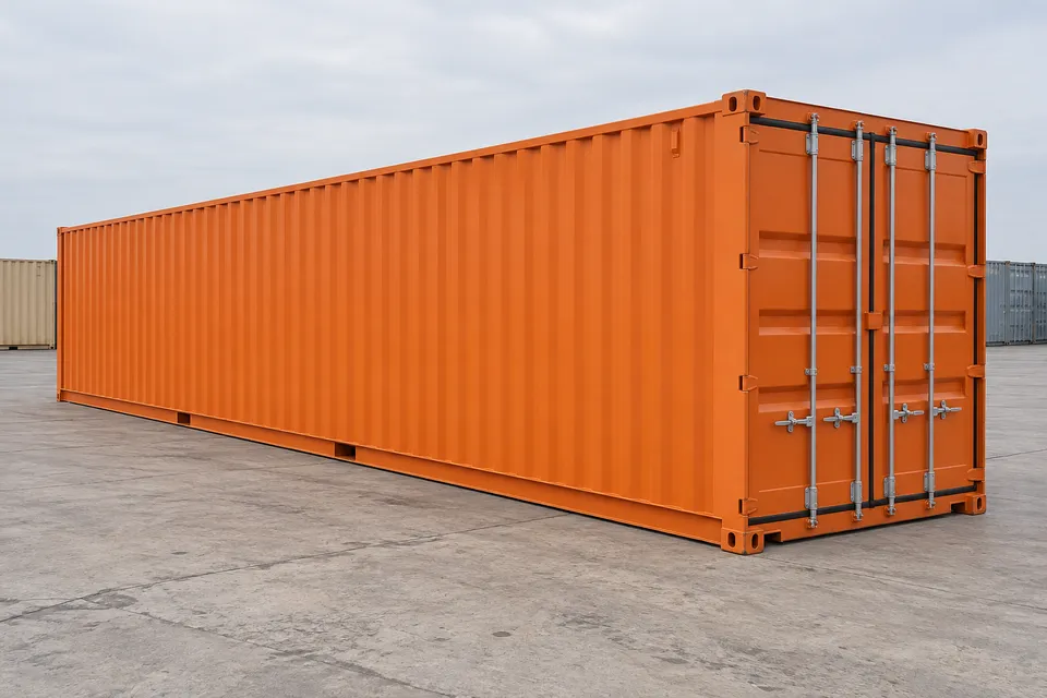 Container 40 ft Standard · New · one trip · Orange. Image of this configuration. The supplier will confirm the actual unit, its condition and equipment.