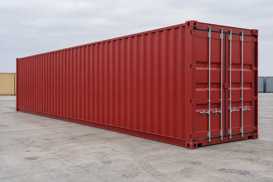 Container 40 voet Standaard · Nieuw · één reis · Rood. Afbeelding van deze configuratie. De leverancier bevestigt het exemplaar, de werkelijke staat en de uitrusting.