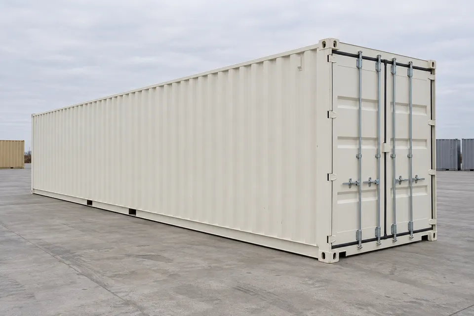 Container 40 piedi Standard · Nuovo · primo viaggio · Bianco. Immagine per questa configurazione. Il fornitore confermerà l’unità, le condizioni reali e le dotazioni.